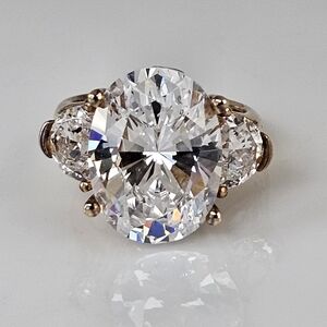 Victoria Wieck Vintage Quartz Ring Gold Vermeil Size 8! RARE